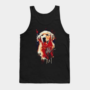 Golden retriever Tie Dye dog art design Tank Top